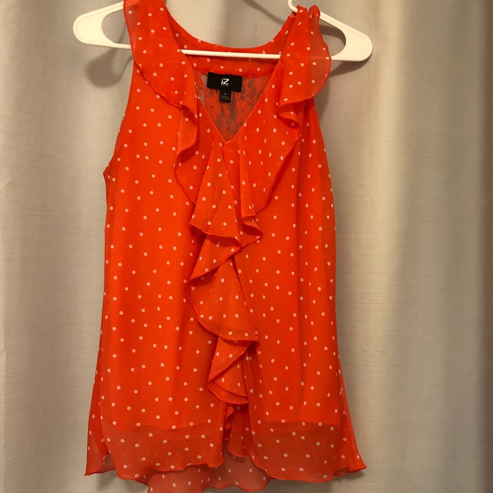 Coral Polka Dot Blouse